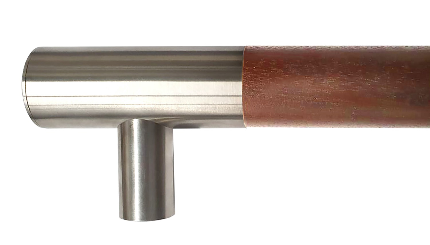 Main courante en bois d'acajou avec supports d'extrémité
