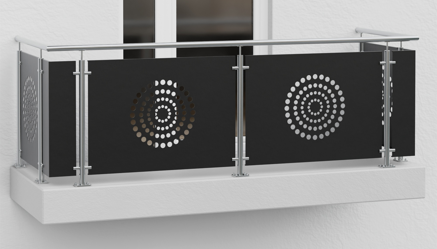 Balustrade de balcon en acier inoxydable plaque design KR