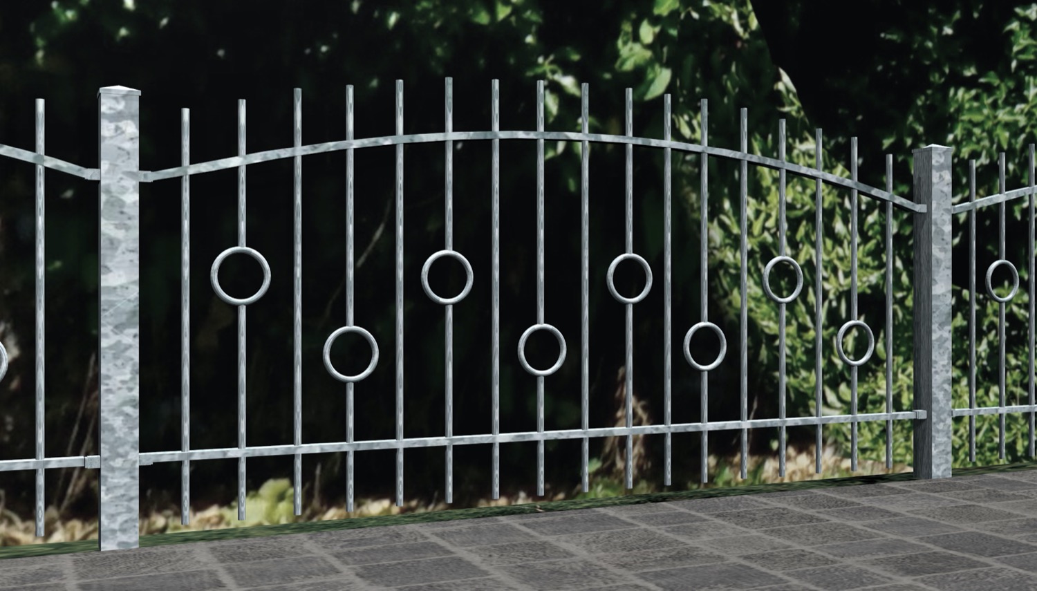 Barre circulaire en acier galvanisé pour clôture de jardin, OB