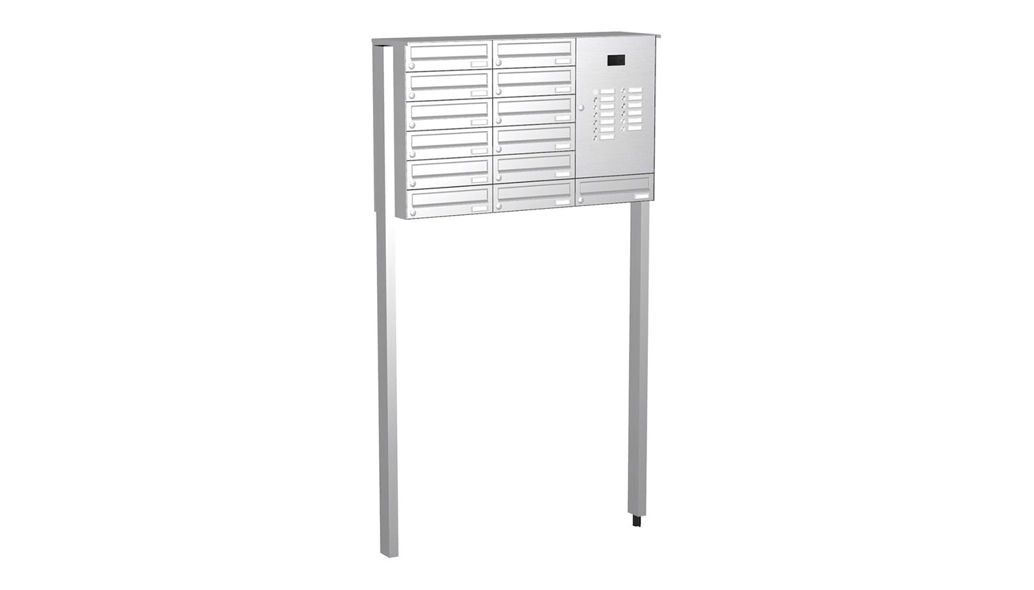 Briefkastenanlage | Freistehend | 13-fach | Waagerecht | Audio | Video | Edelstahl