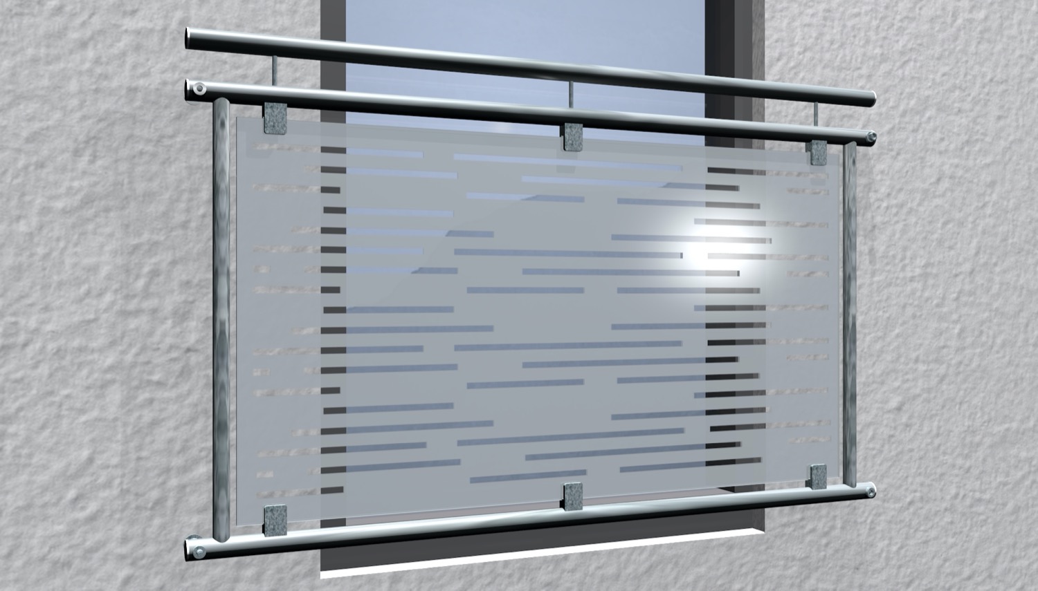 Balcon à la française en acier galvanisé design verre SF HO