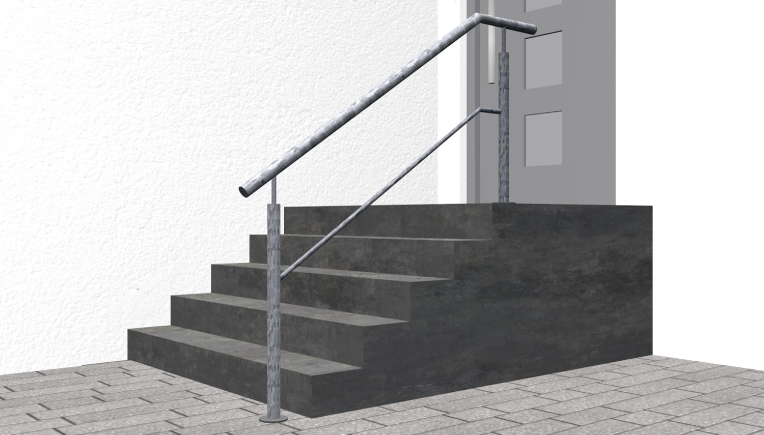 Balustrade d’escalier en acier galvanisé FS 1-3 croisillons 