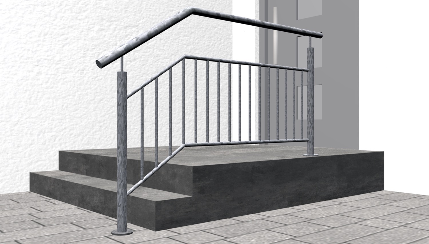 Balustrade d’escalier en acier galvanisé FS-CL Remplissage de barres 