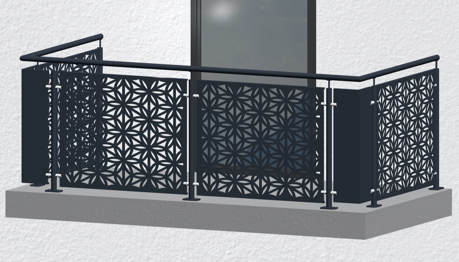 Balustrade de balcon en acier galvanisé feuille BT