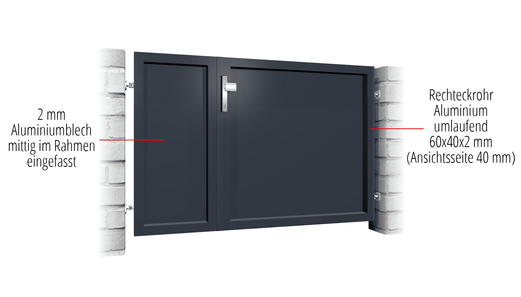 Brise-vue à 2 battants en aluminium pour portillon de jardin BD, GE