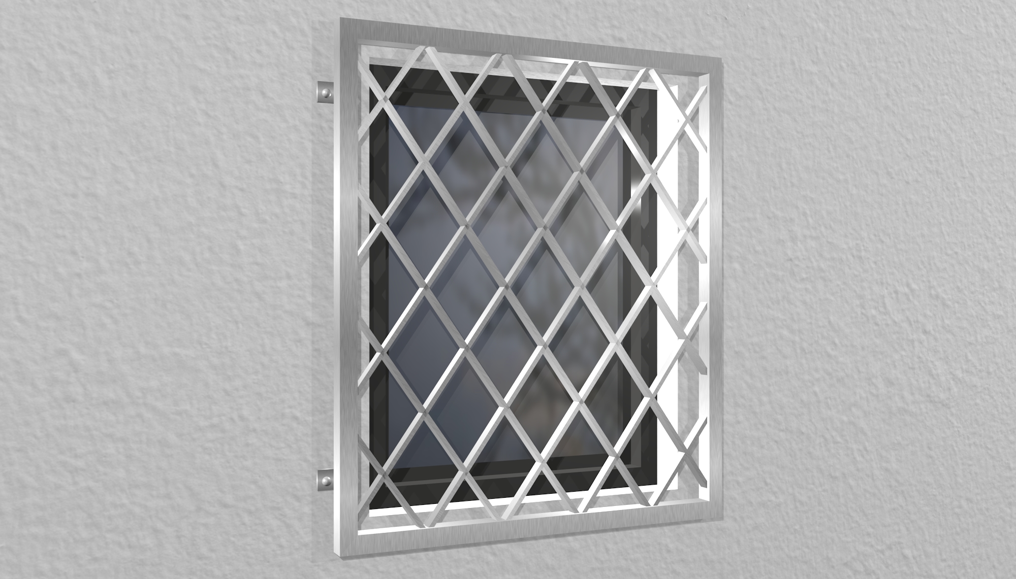 Grille de défense pour fenêtres en acier inoxydable rhombus acier plat