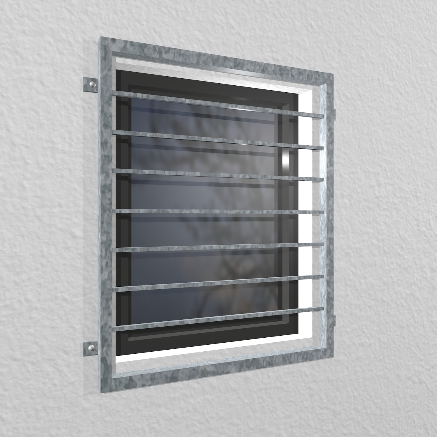 Grille de défense pour fenêtres en acier galvanisé barre transversale