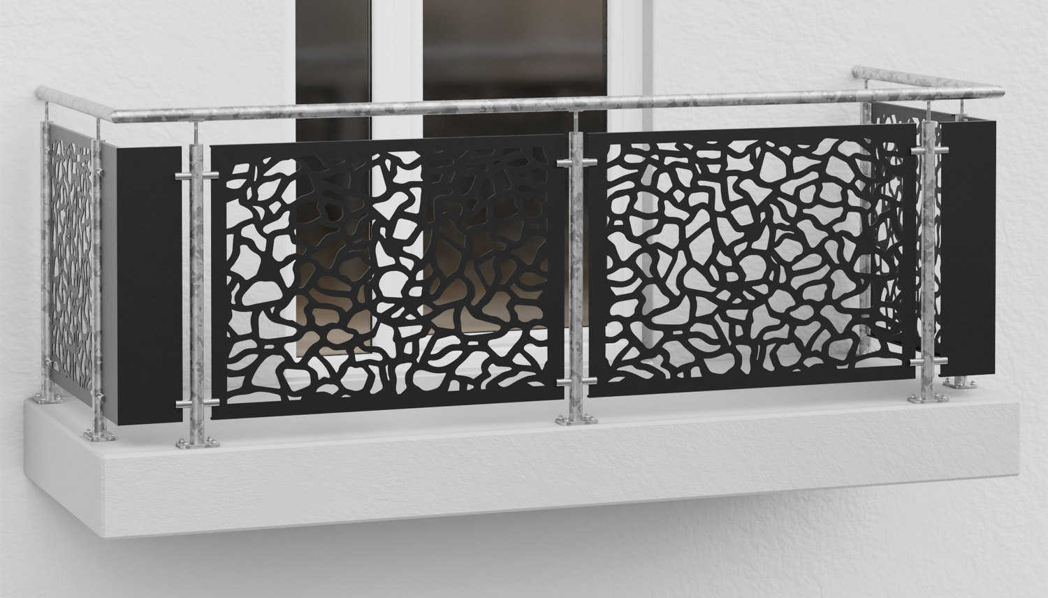 Balustrade de balcon en acier galvanisé plaque design AB 2