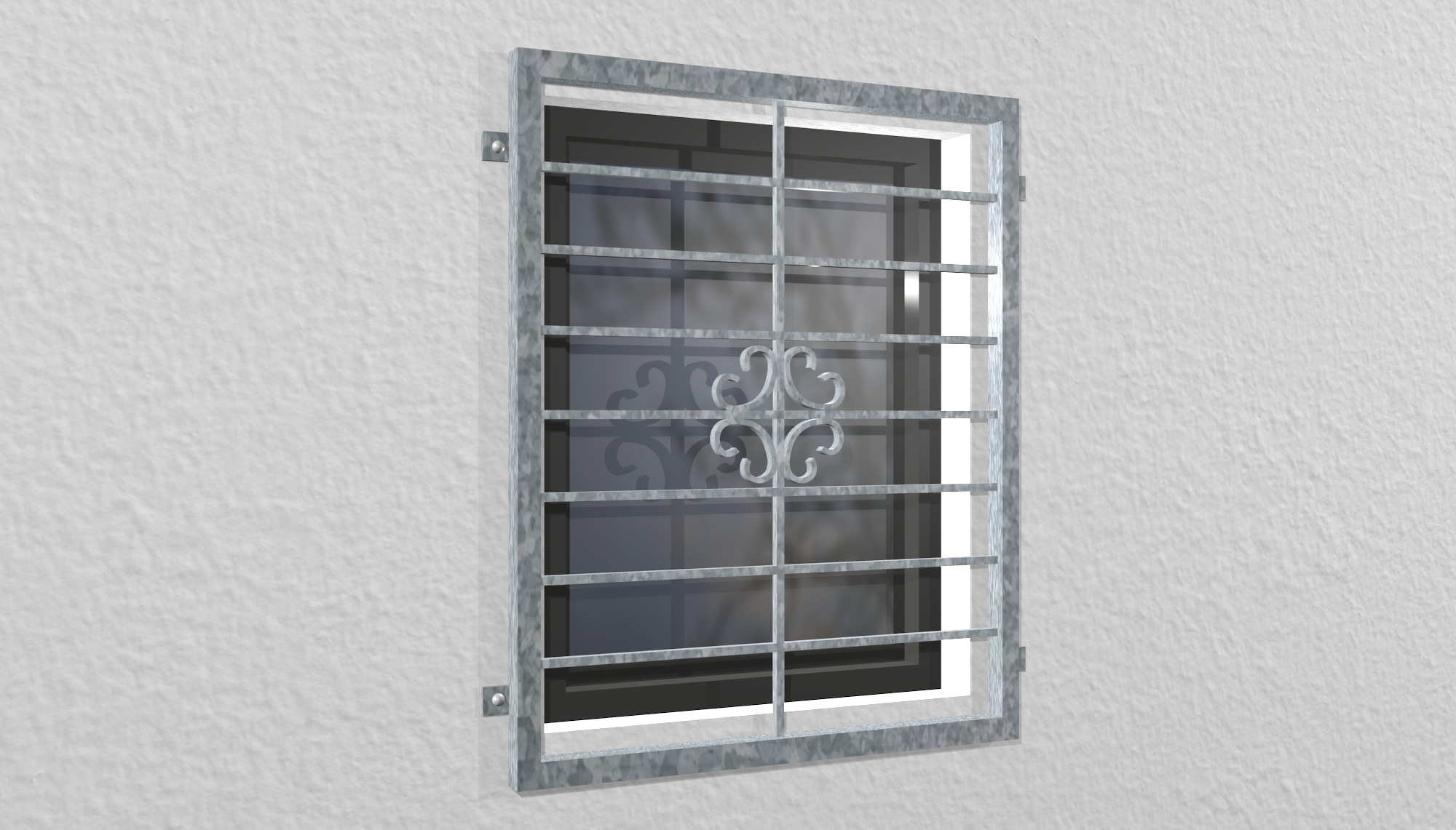 Grille de défense pour fenêtres en acier galvanisé fleur