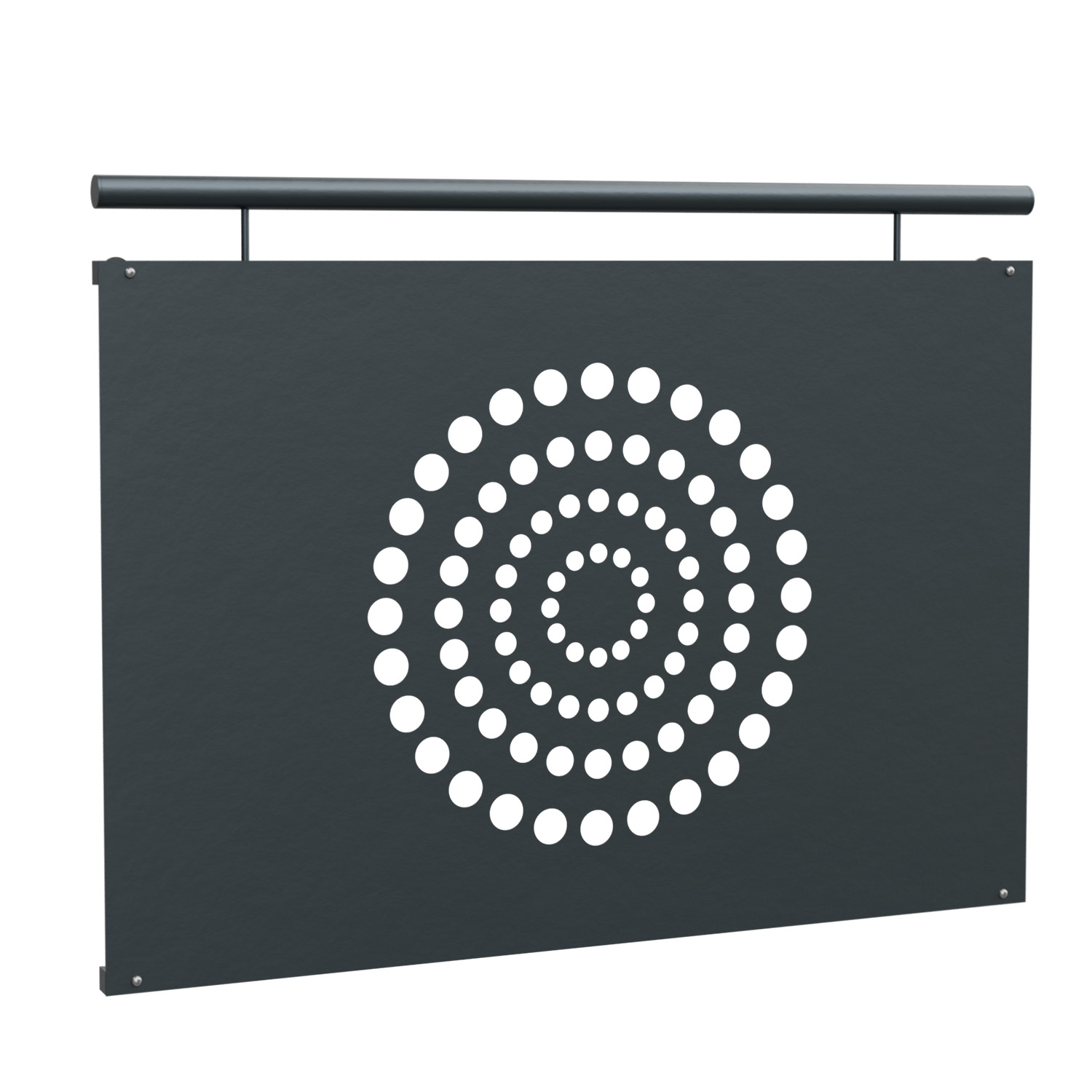 Balcon à la française en acier galvanisé plaque design anneaux circulaires