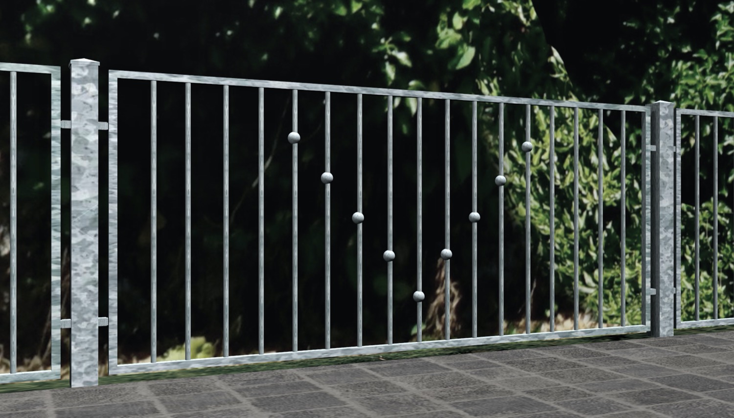 Boules en V en acier galvanisé pour clôture de jardin 2, GE