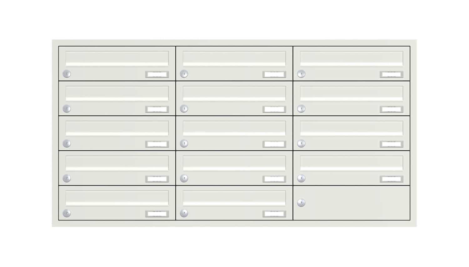 Briefkastenanlage | Unterputz | 14-fach | Waagerecht | Farbe