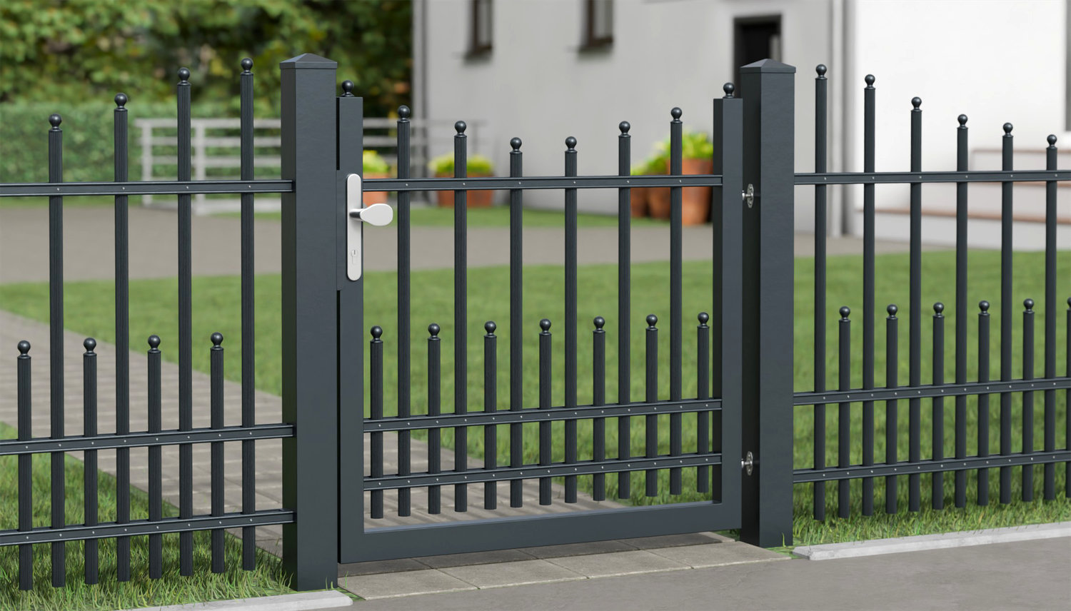 Portillon de jardin aluminium 1 battant palissades DPP Classic, UB