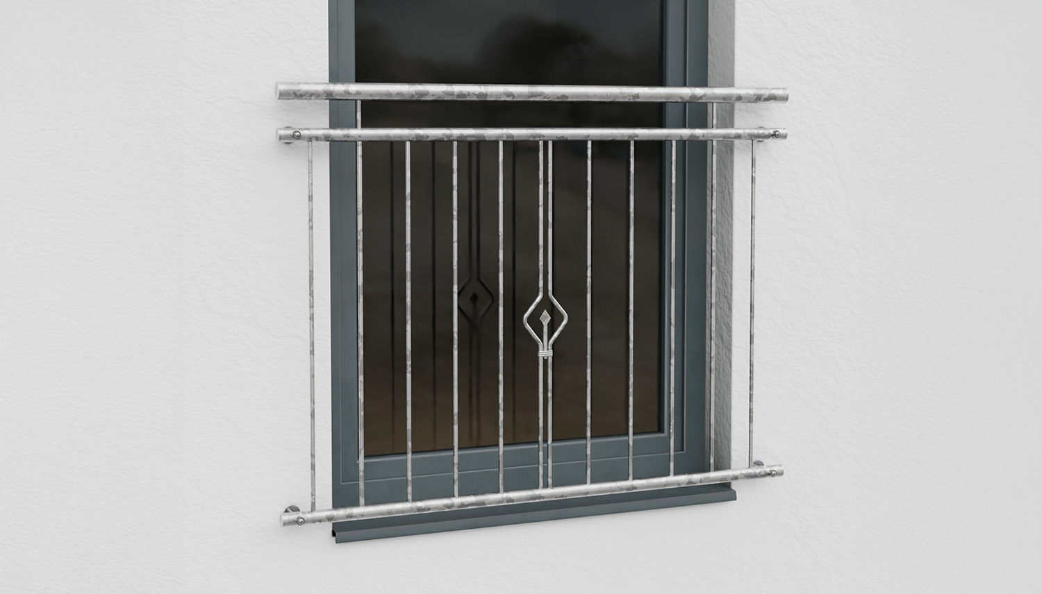 Balcon à la française en acier galvanisé ornement de bougie 