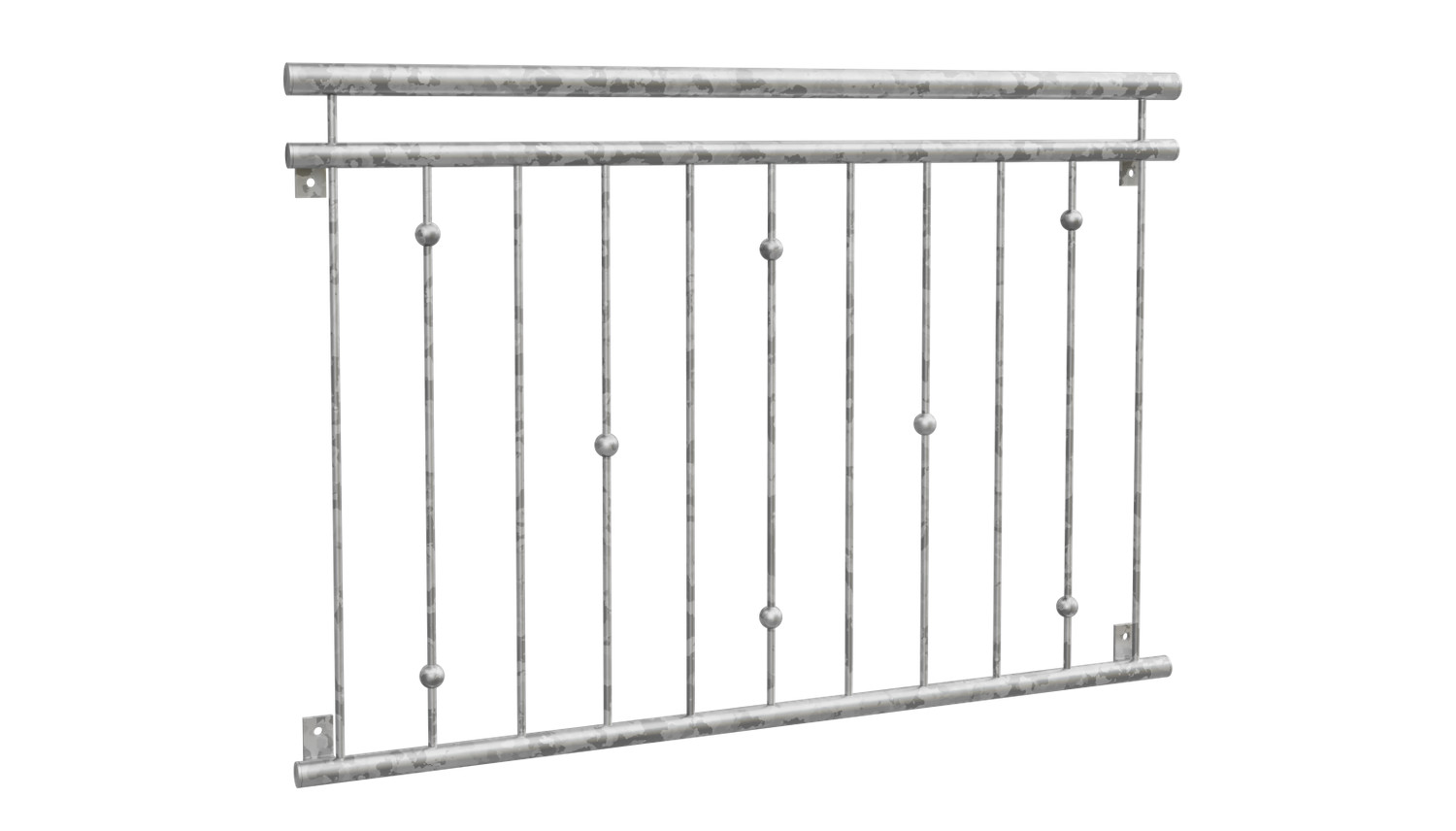 Balcon à la française en acier galvanisé boules déportées