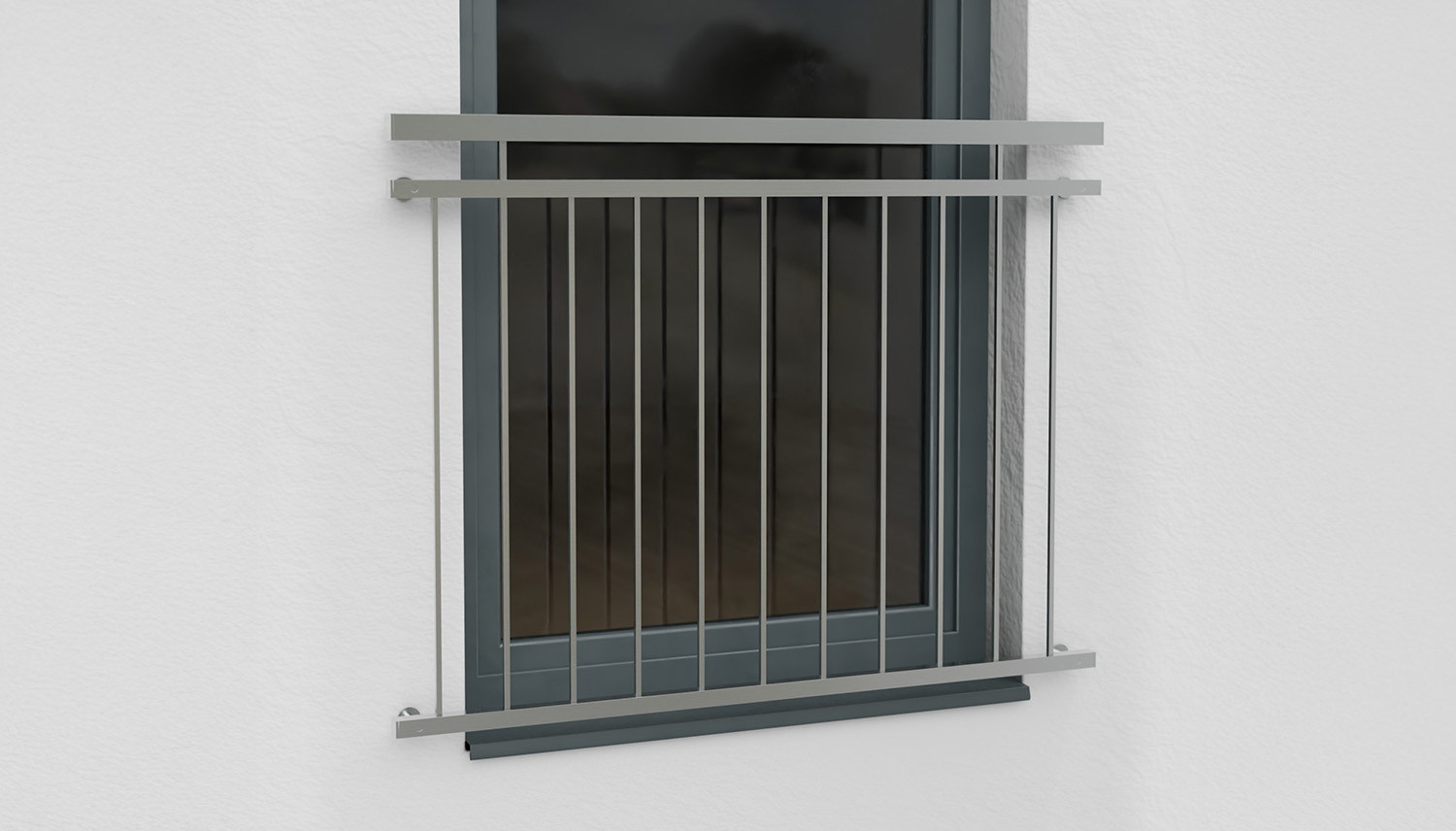 Balcon à la française Carré en acier inoxydable