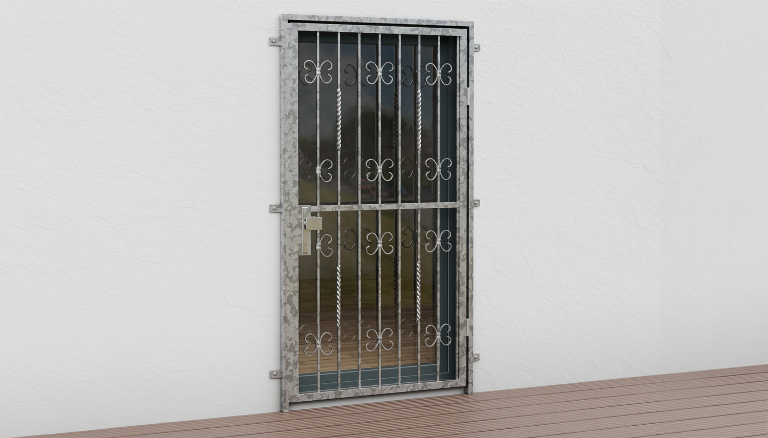 Porte grillagée en acier galvanisé baroque