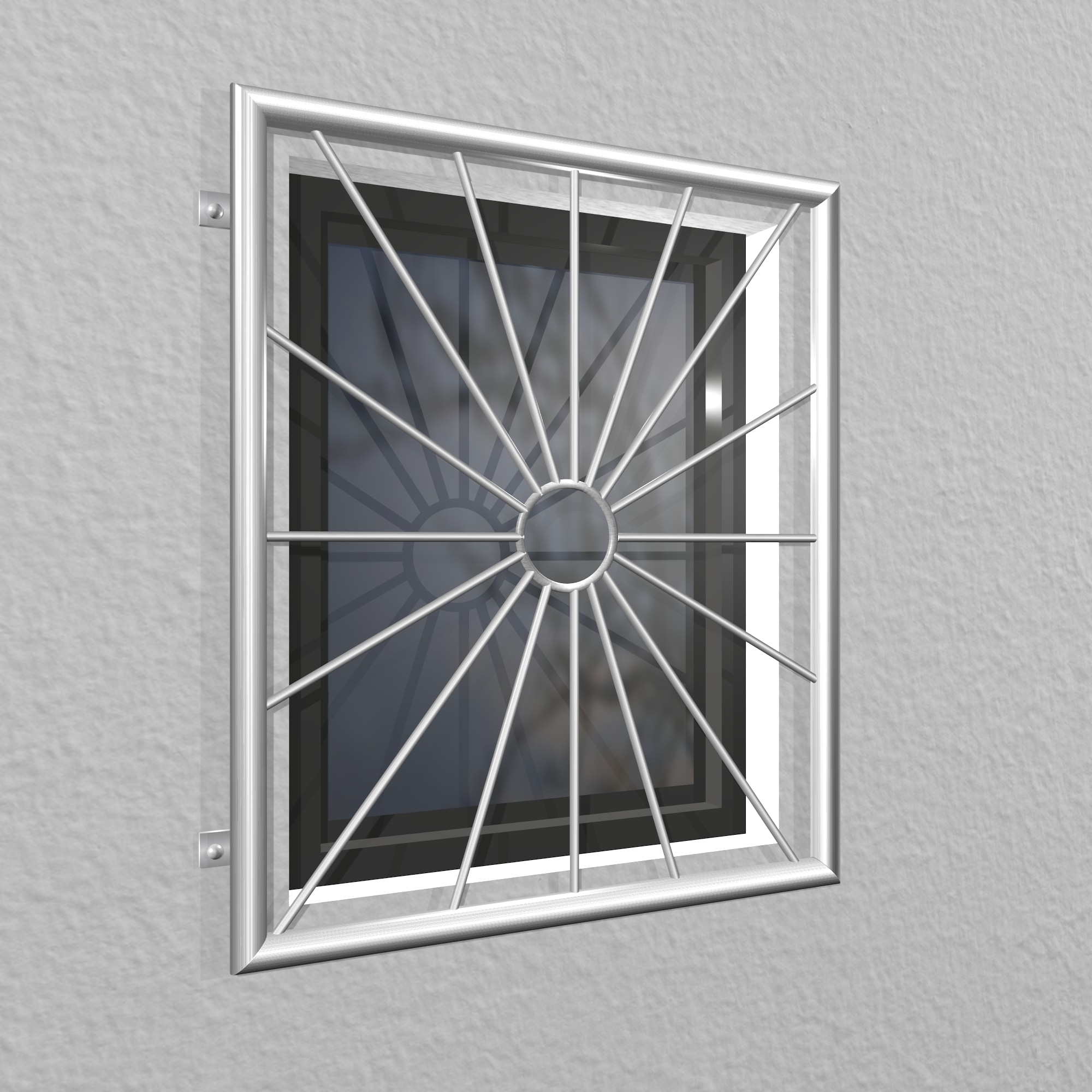Grille de défense pour fenêtres en acier inoxydable cercle solaire 