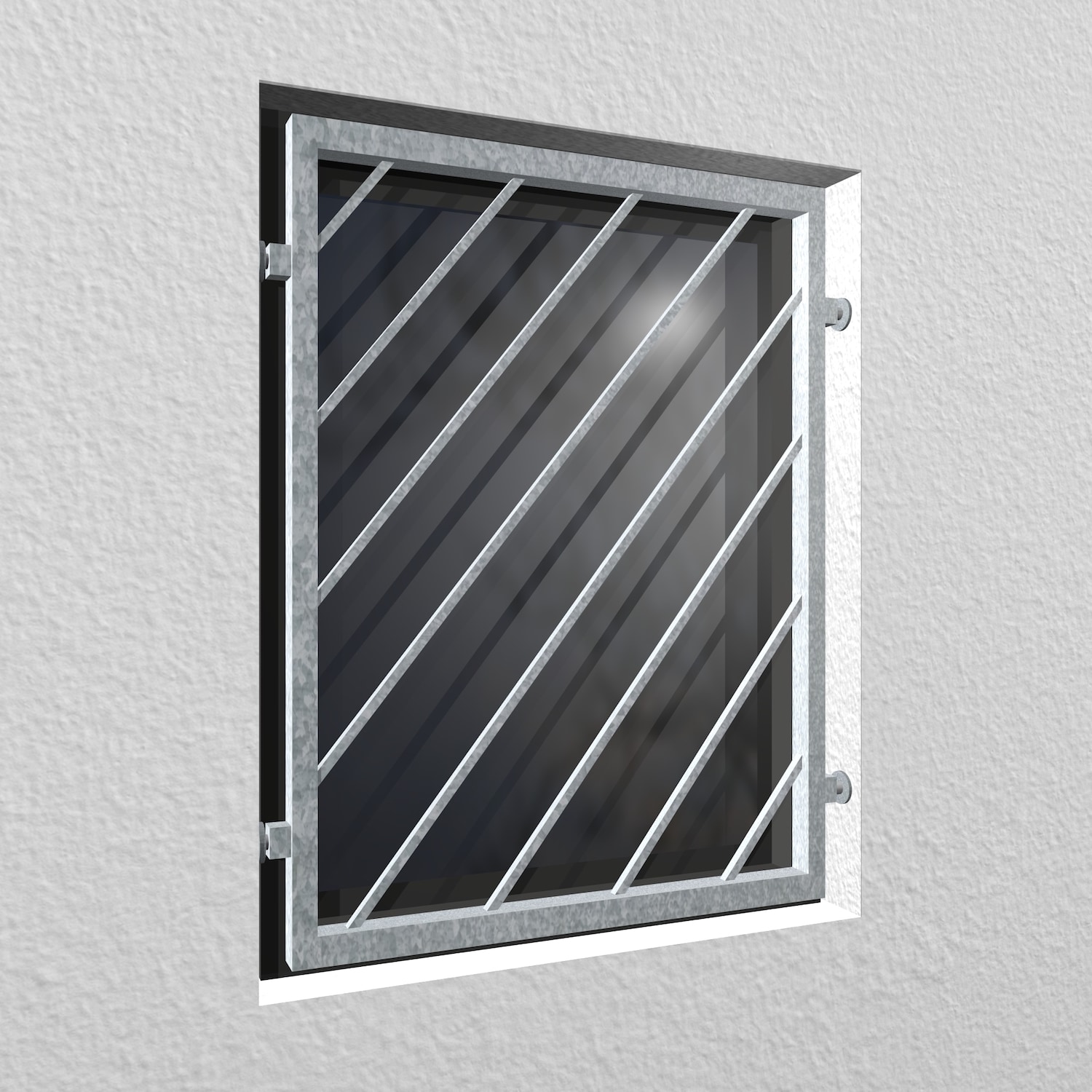Grille de défense pour fenêtres en acier galvanisé mobile à barre diagonale