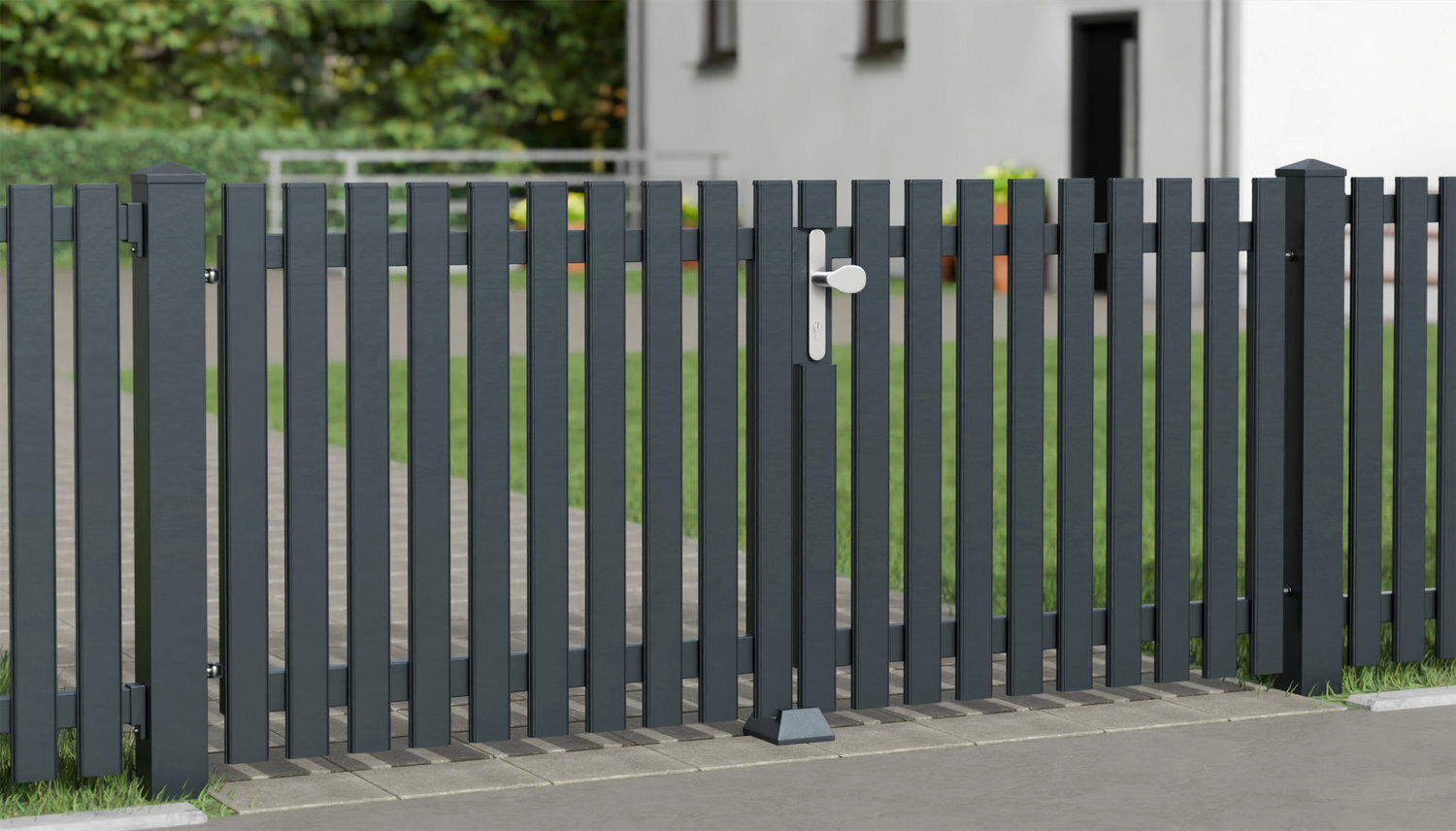 Portail de jardin en aluminium à 2 battants Modern, GE
