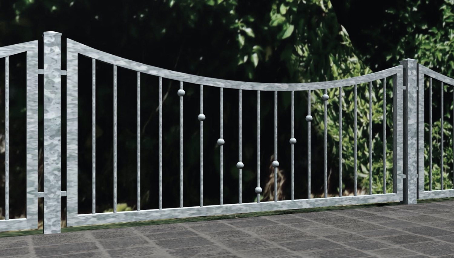 Boules en V en acier galvanisé pour clôture de jardin, UB