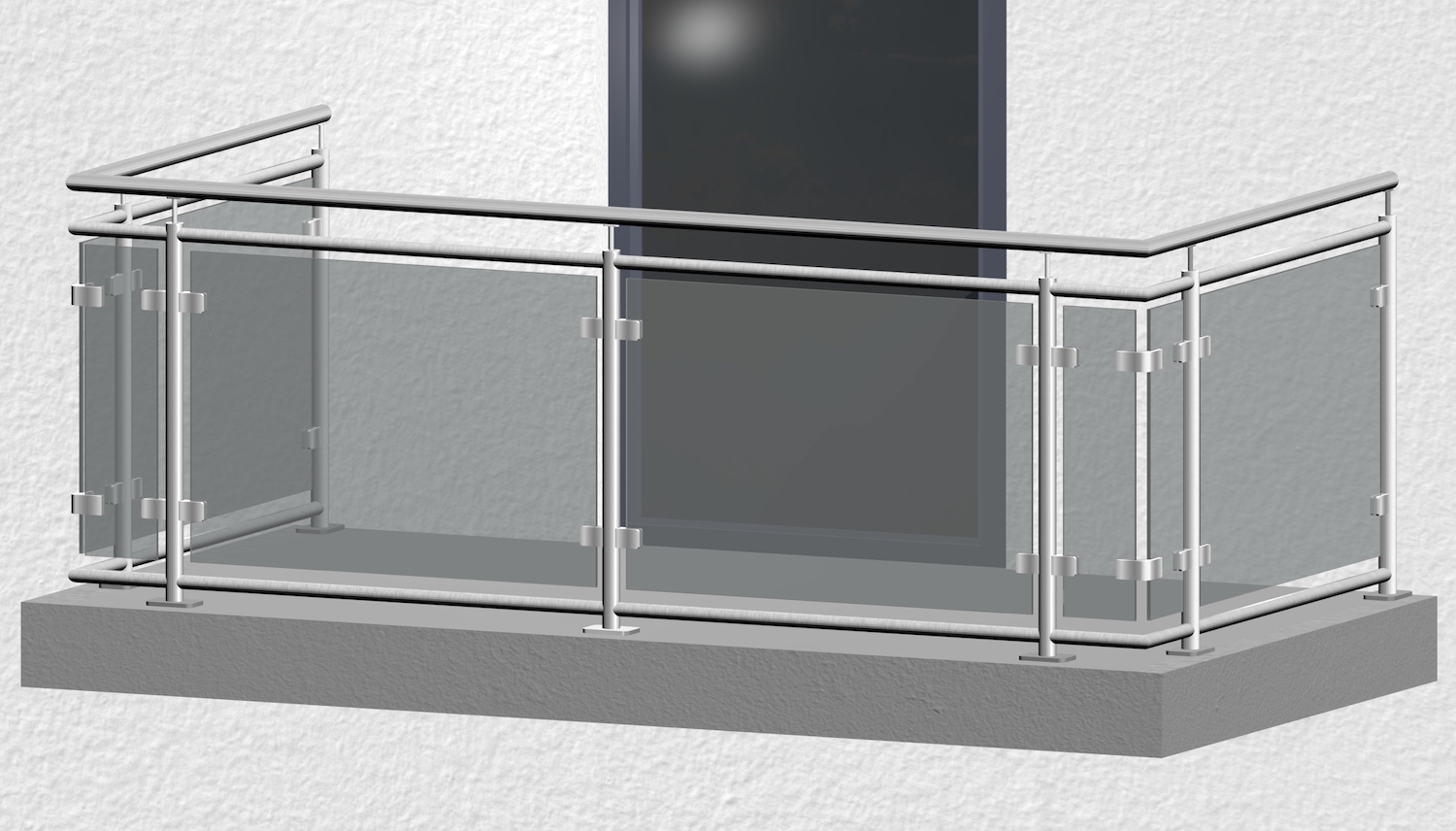 Balustrade de balcon en acier inoxydable gris