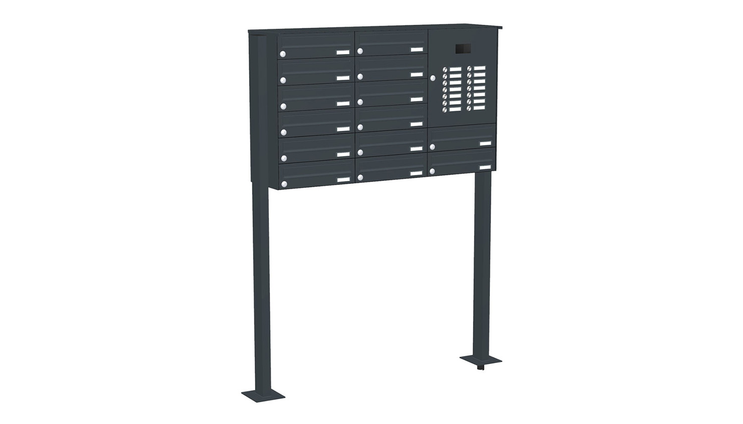 Briefkastenanlage | Freistehend | 14-fach | Waagerecht | Audio | Video | Farbe