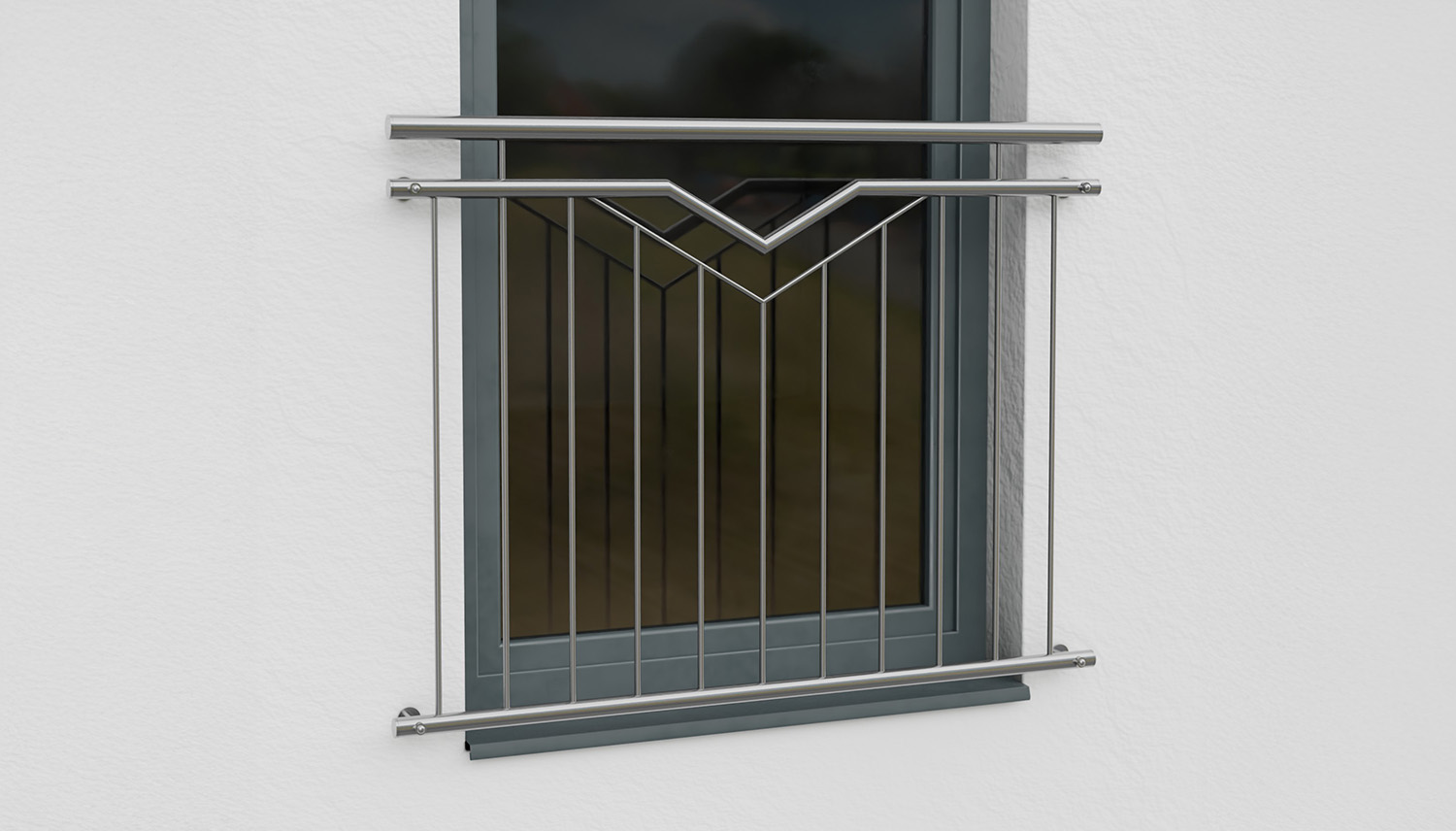 Balcon à la française en acier inoxydable double V