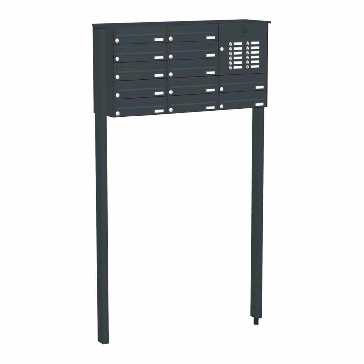 Briefkastenanlage | Freistehend | 12-fach | Waagerecht | Audio | Video | Farbe