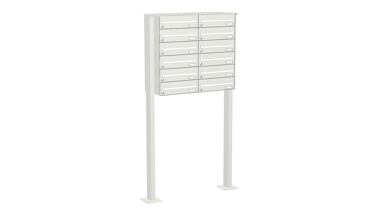 Briefkastenanlage | Freistehend | 12-fach | Waagerecht | Farbe