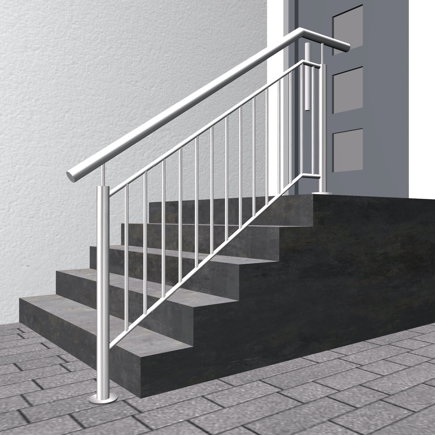 Balustrade d'escalier en acier inoxydable Remplissage de barres FS 