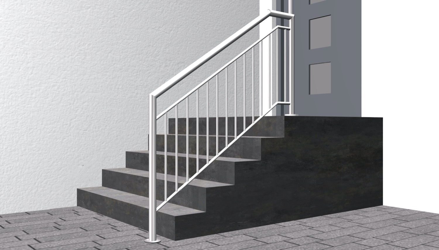 Balustrade d'escalier en acier inoxydable avec remplissage de barres FA 