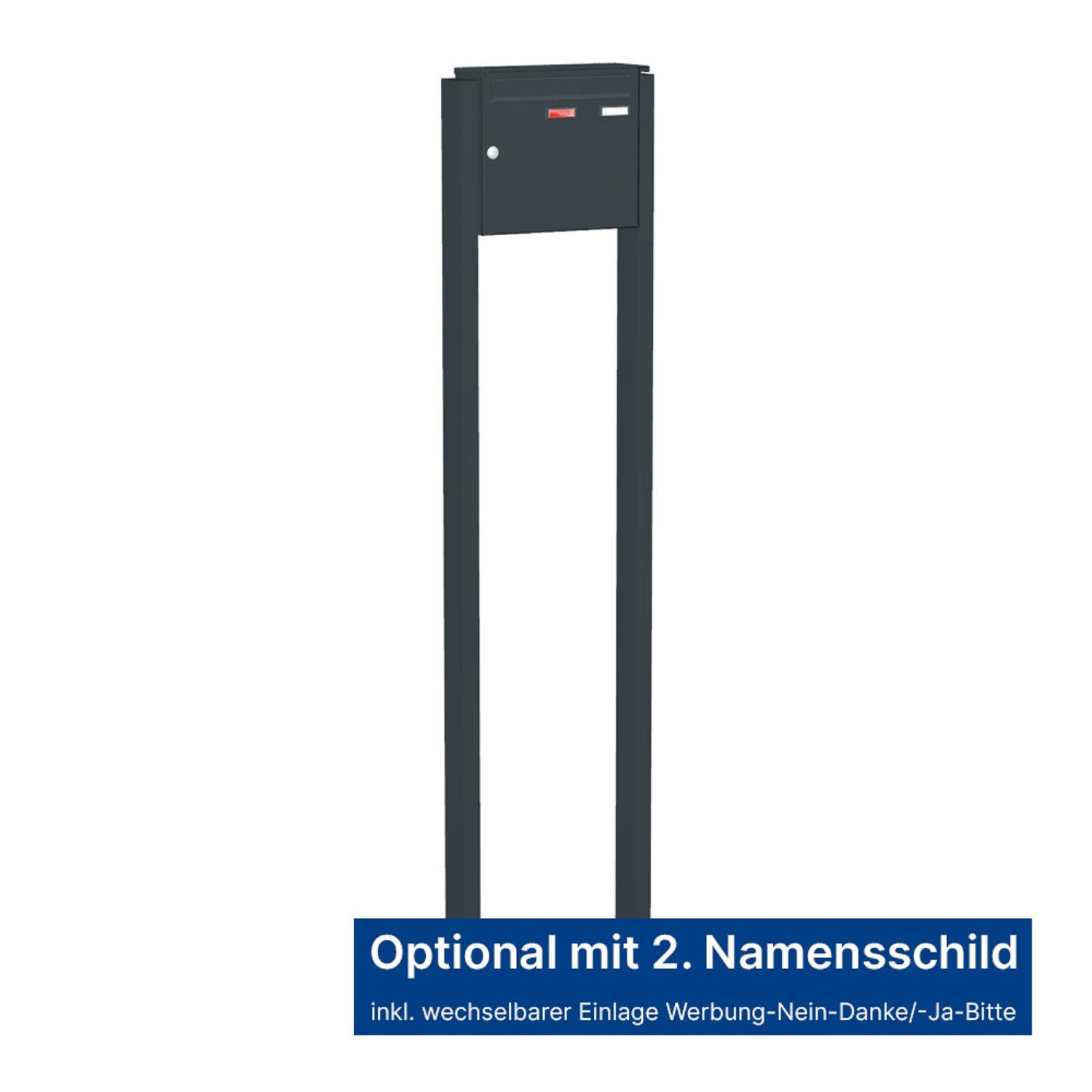 Briefkastenanlage | Freistehend | 1-fach | Senkrecht | Farbe
