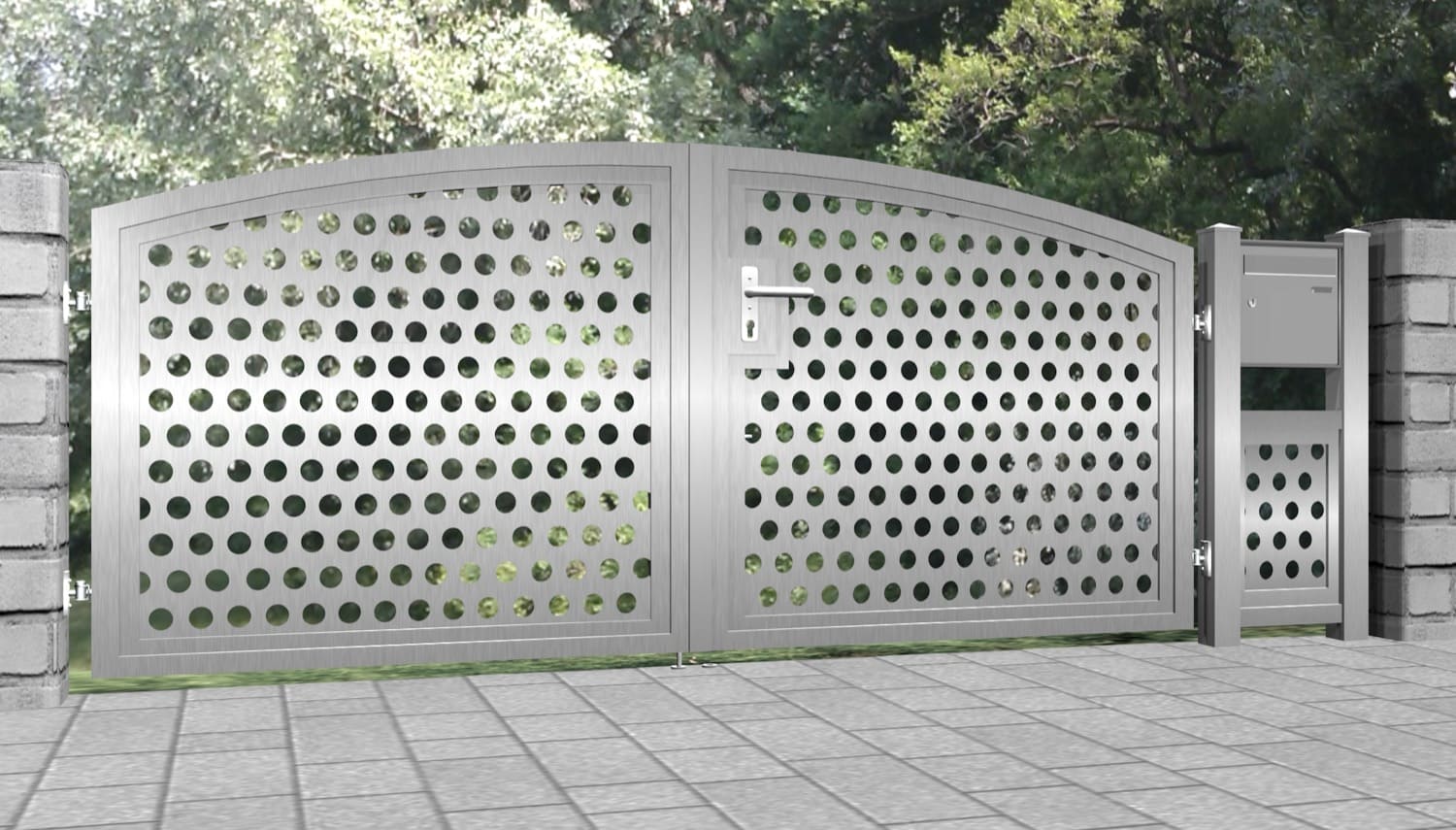 Garde-corps aluminium Magnolia - Côté portail - Portails, clôtures