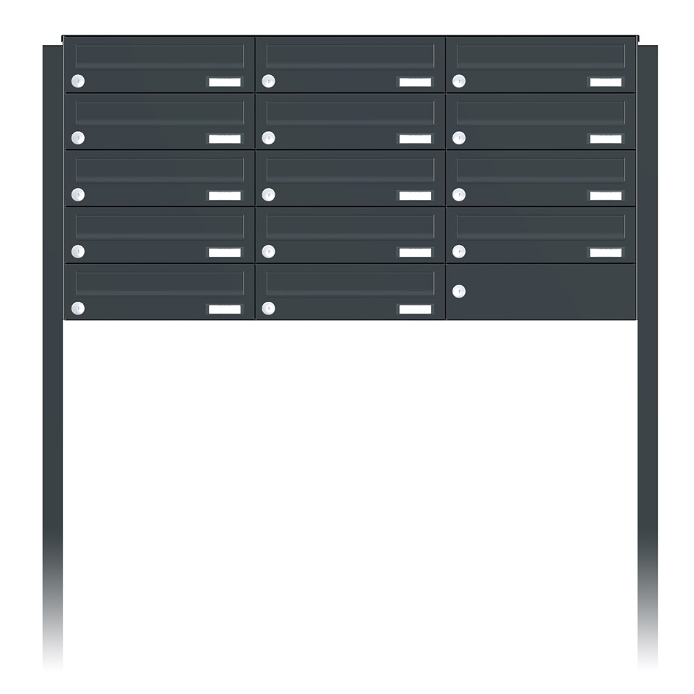 Briefkastenanlage | Freistehend | 14-fach | Waagerecht | Farbe