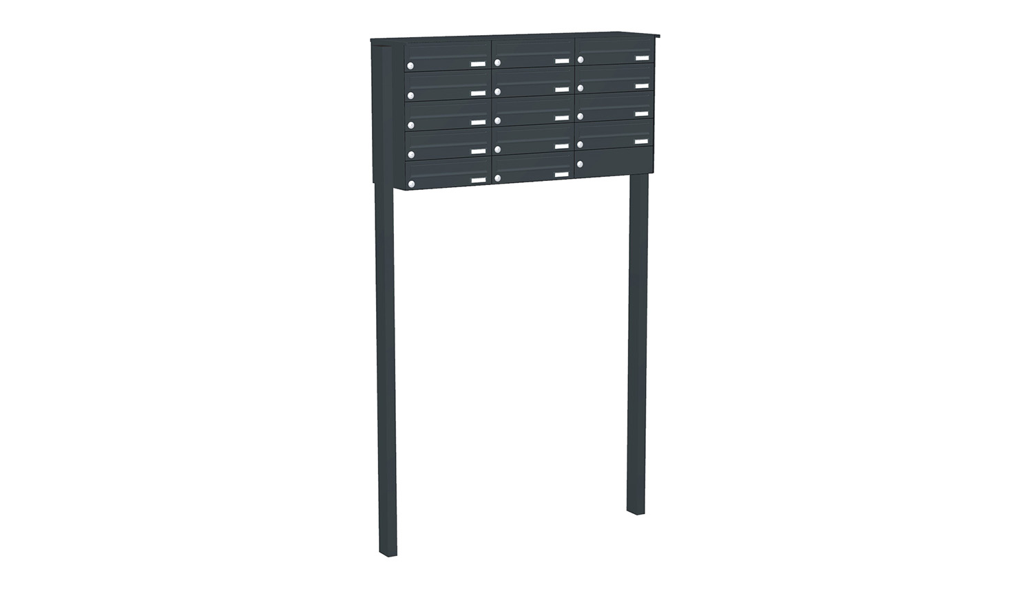 Briefkastenanlage | Freistehend | 14-fach | Waagerecht | Farbe