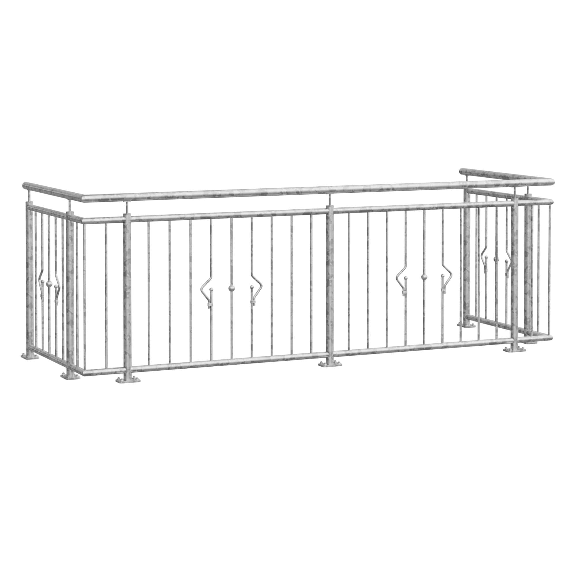 Balustrade de balcon en acier galvanisé Système solaire Ornementation
