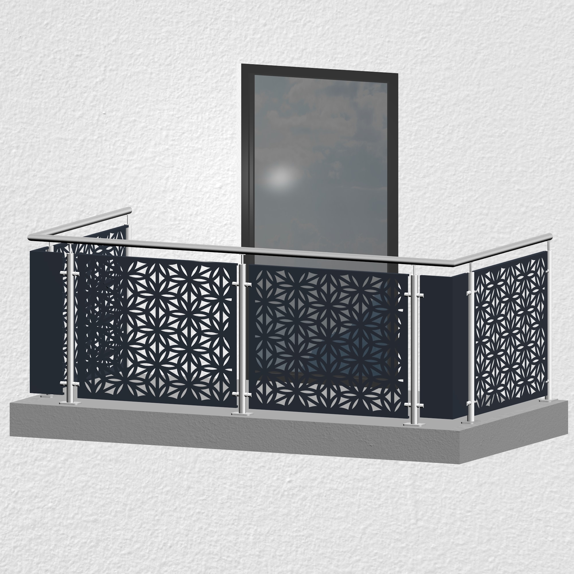 Balustrade de balcon en acier inoxydable plaque design BT