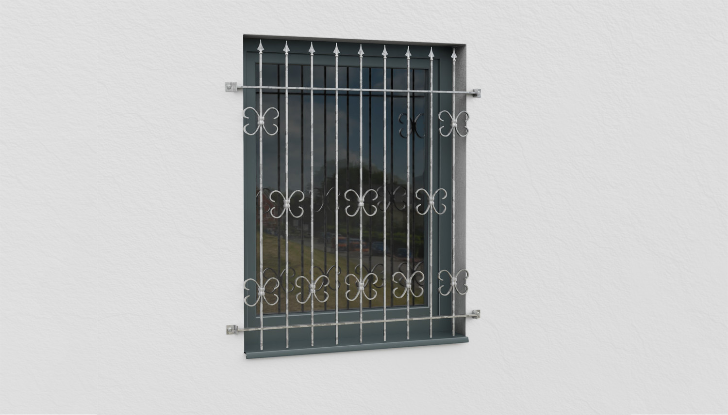 Grille de défense pour fenêtres en acier galvanisé Forêt noire