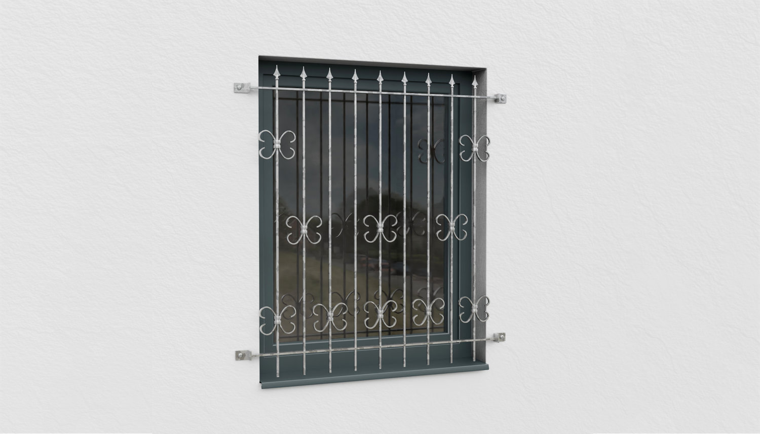 Grille de défense pour fenêtres en acier galvanisé Forêt noire