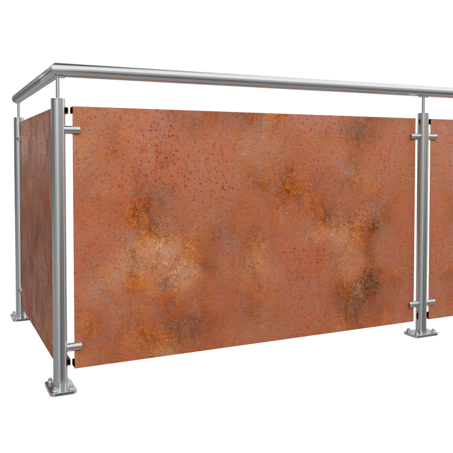 Garde-Corps de balcon en tôle massive d'acier Corten