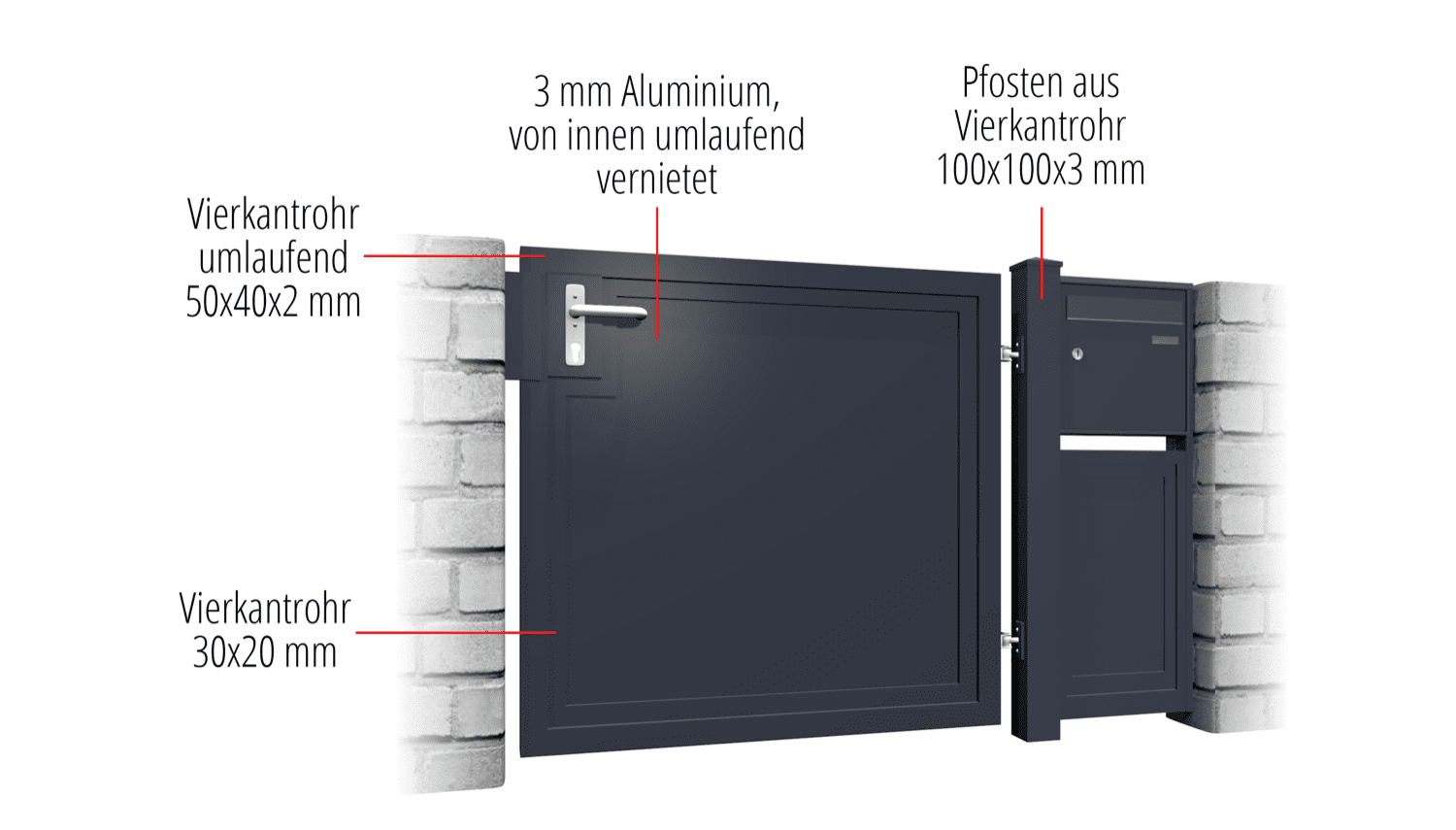 Brise-vue 1 battant en aluminium pour portillon de jardin BD, GE, BK