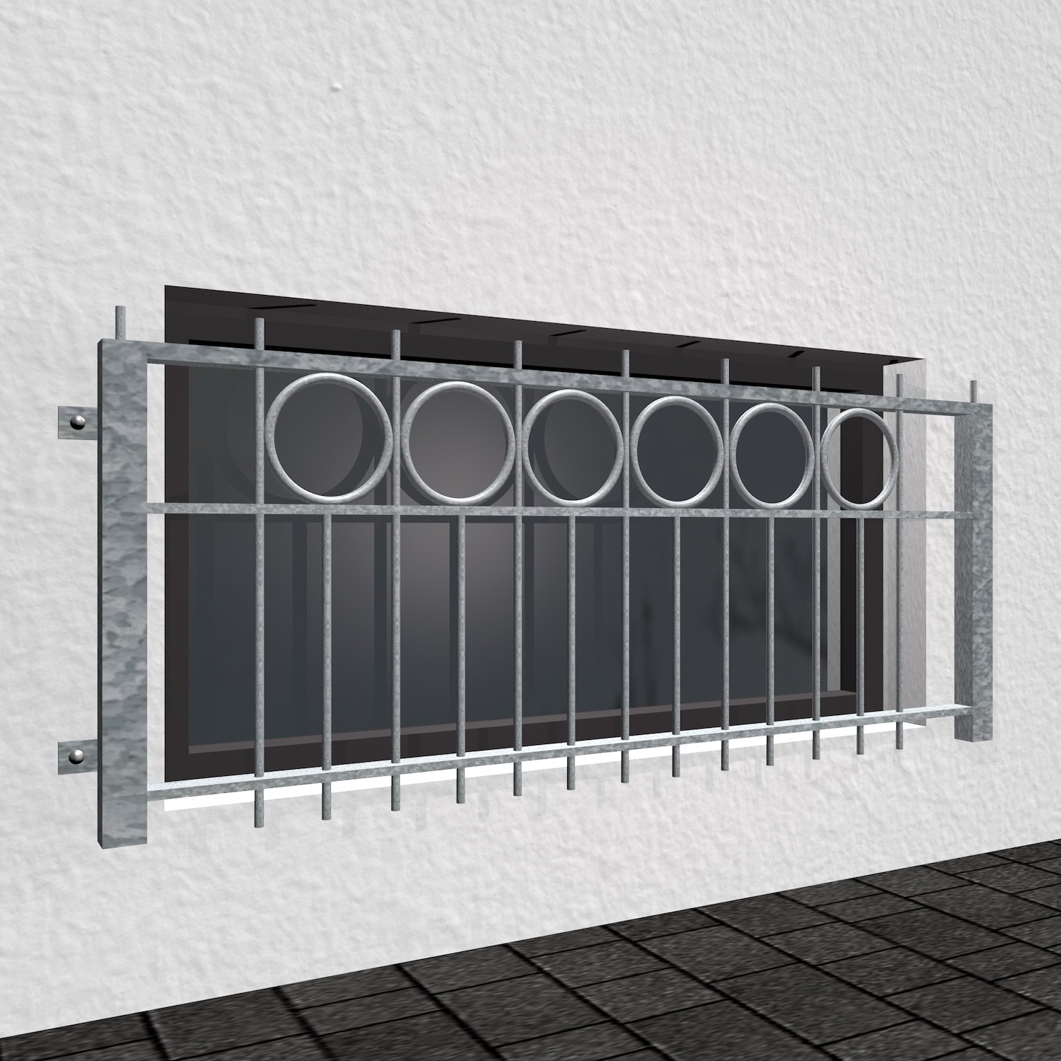 Grille de défense pour fenêtres pour la cave en acier galvanisé Lyon