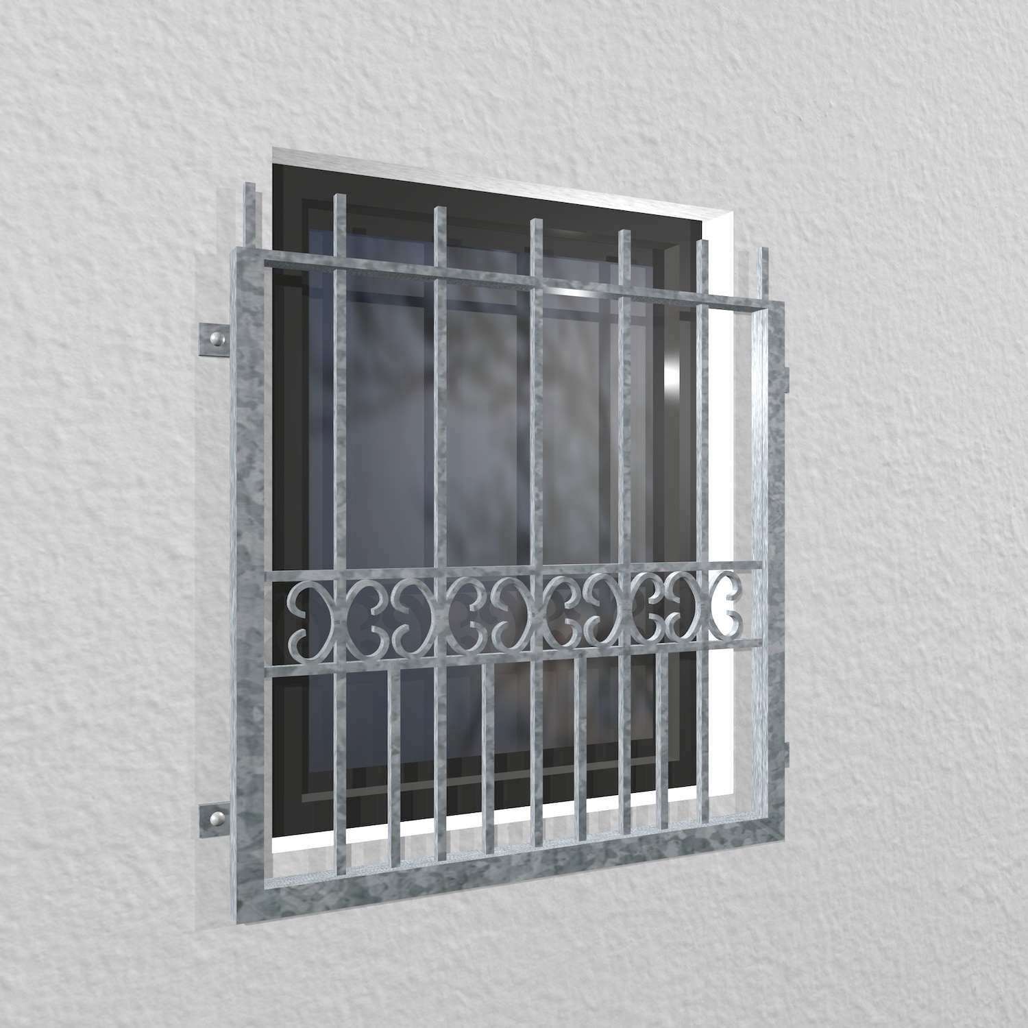 Grille de défense pour fenêtres en acier galvanisé Bordeaux