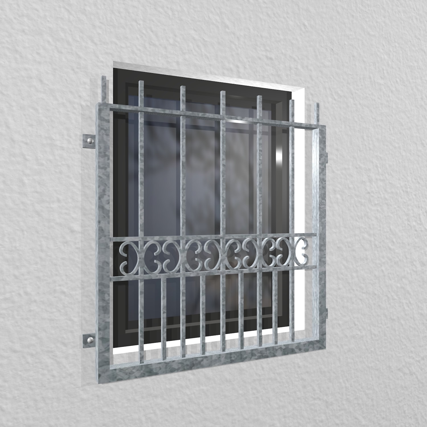 Grille de défense pour fenêtres en acier galvanisé Bordeaux