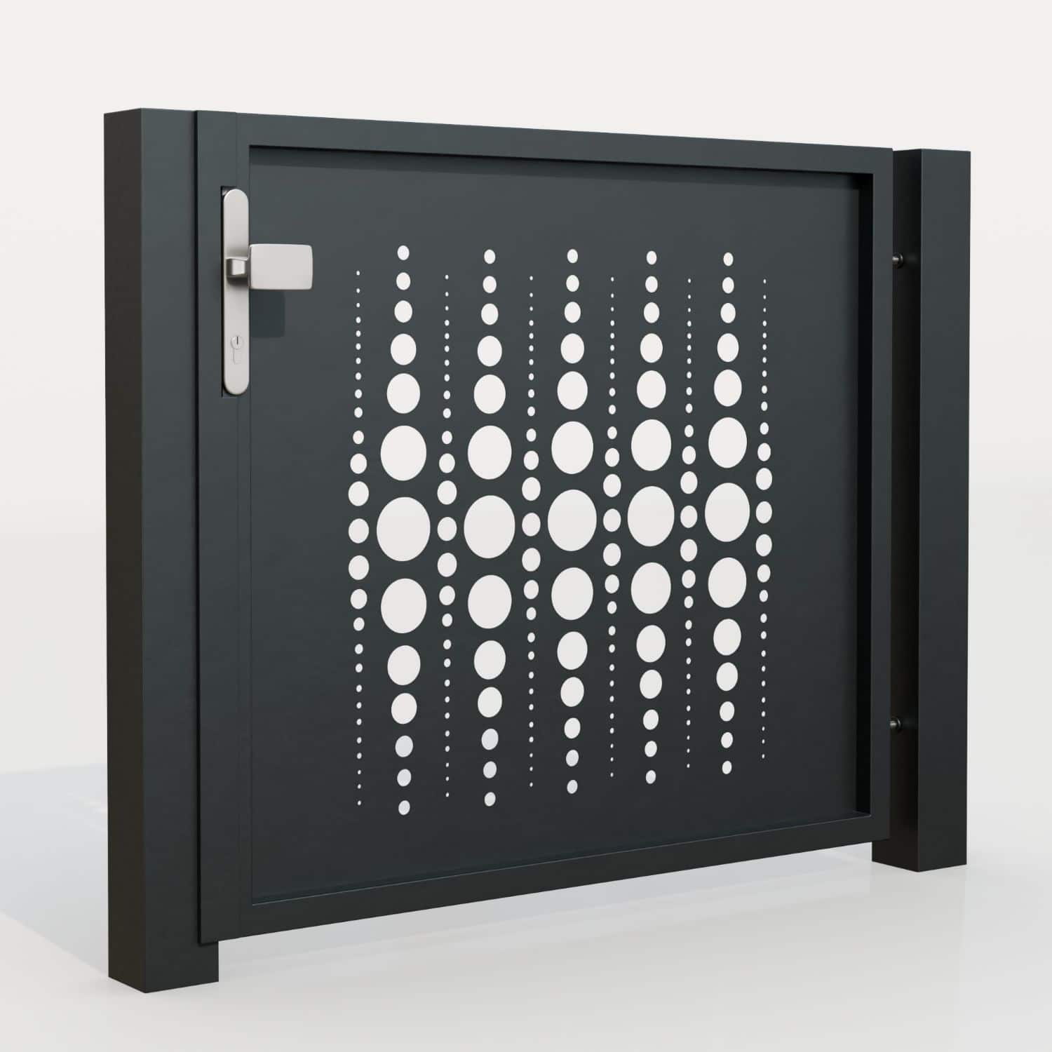 Portillon de jardin en aluminium à 1 battant découpé au laser PE