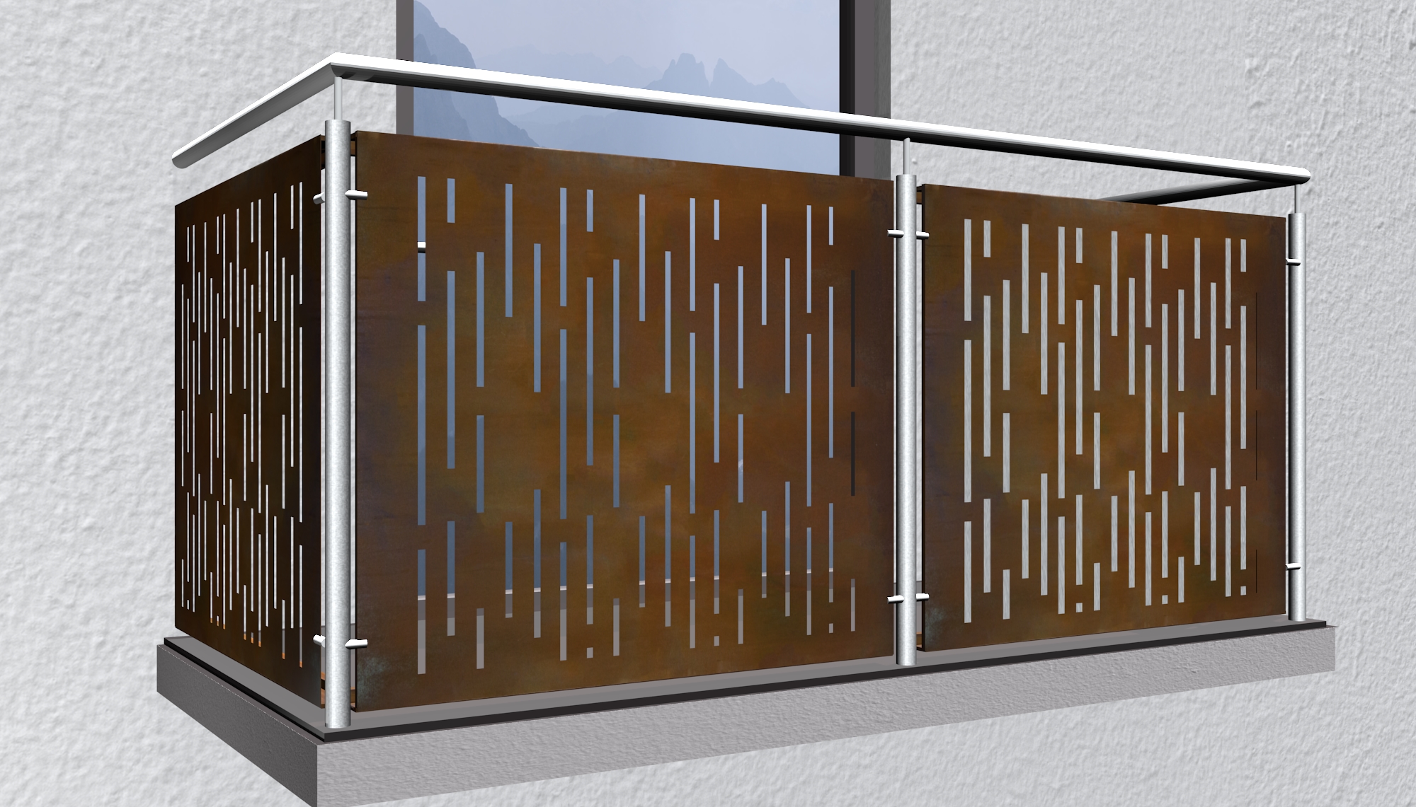 Revêtement de balcon en acier Corten SF VE
