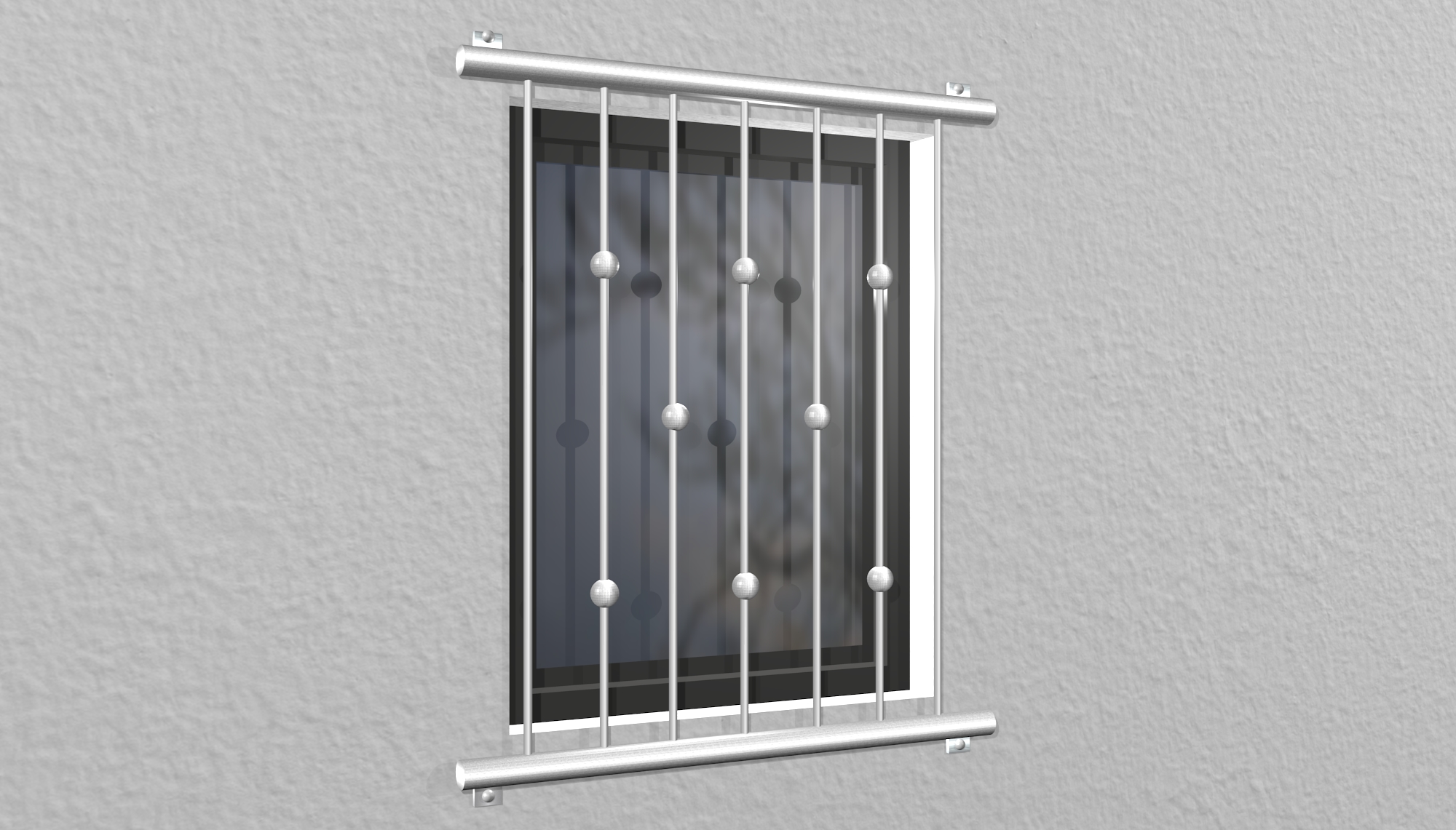 Grille de défense pour fenêtres en acier inoxydable billes décalées 2