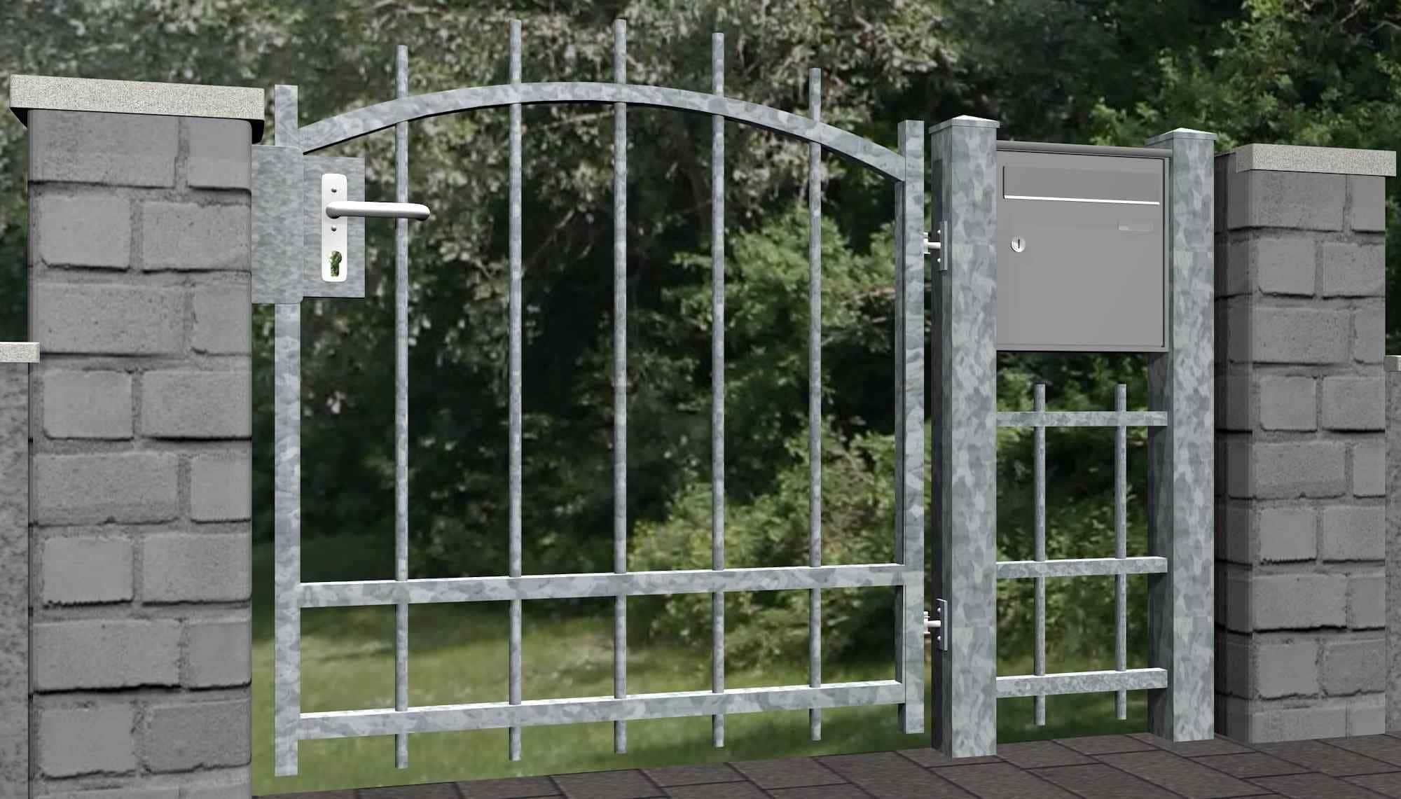 Portillon de jardin en acier galvanisé à 1 battant Solid 3, OB