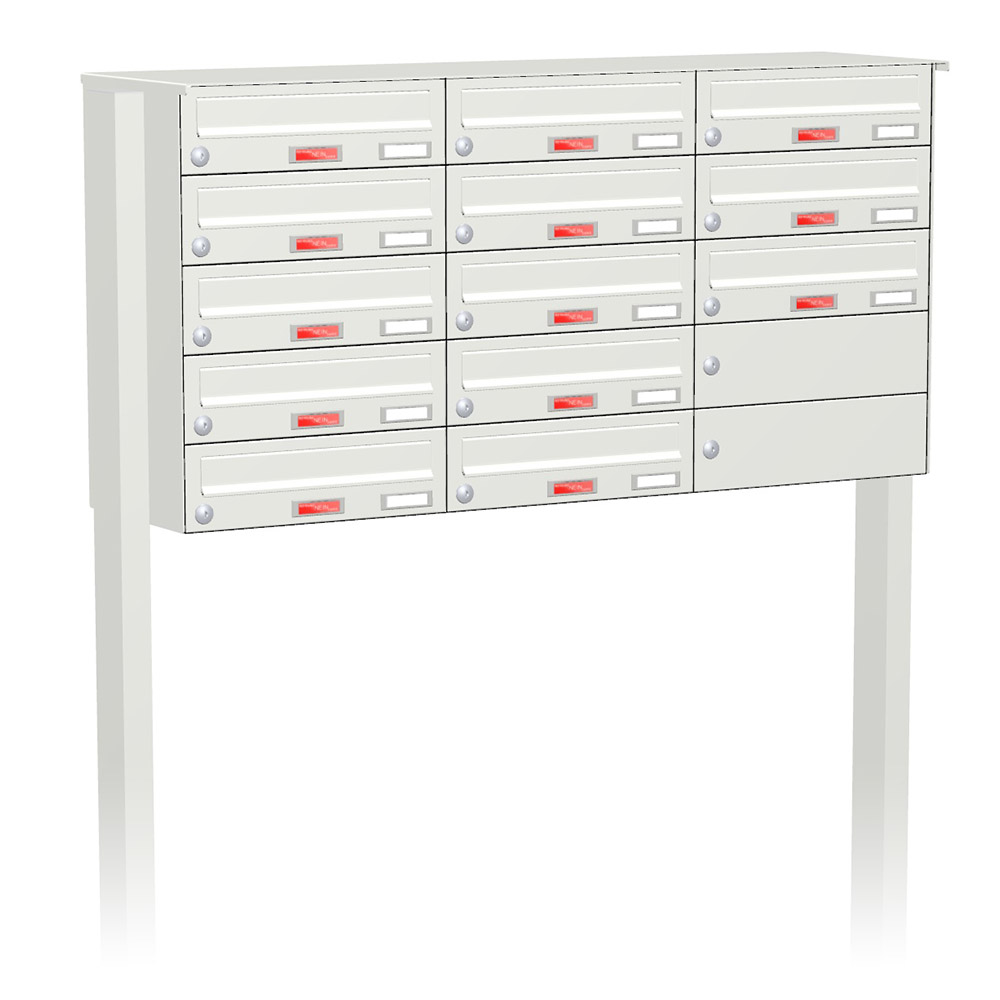 Briefkastenanlage | Freistehend | 13-fach | Waagerecht | Farbe